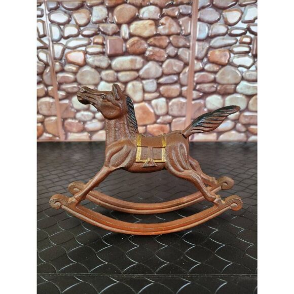 Collectible Vintage Cast Iron Rocking Horse Doorstop - Picture 4 of 10